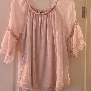 Romantic Silk Pale Pink Top